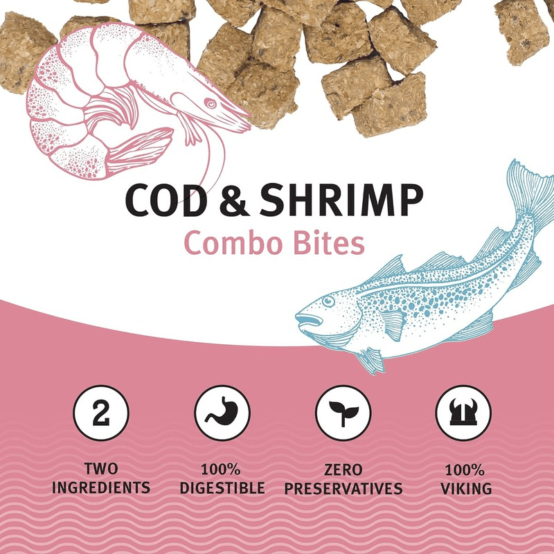 Air Dried Dog Treat - Cod & Shrimp Combo Bites - 3 oz - J & J Pet Club - Icelandic+