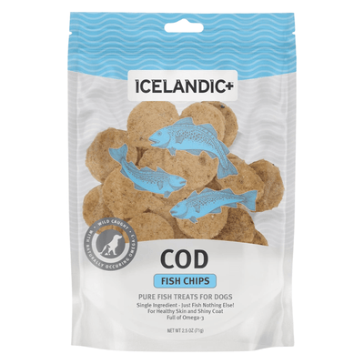 Air Dried Dog Treat - Cod Fish Chips - 2.5 oz - J & J Pet Club - Icelandic+