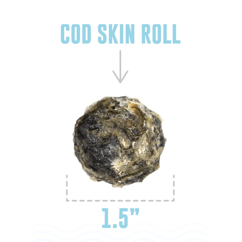 Air Dried Dog Treat - Cod Skin Rolls - 3 oz - J & J Pet Club - Icelandic+