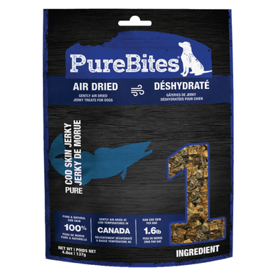 Air Dried Jerky Dog Treat - Cod Skin - 4.8 oz - J & J Pet Club - Purebites