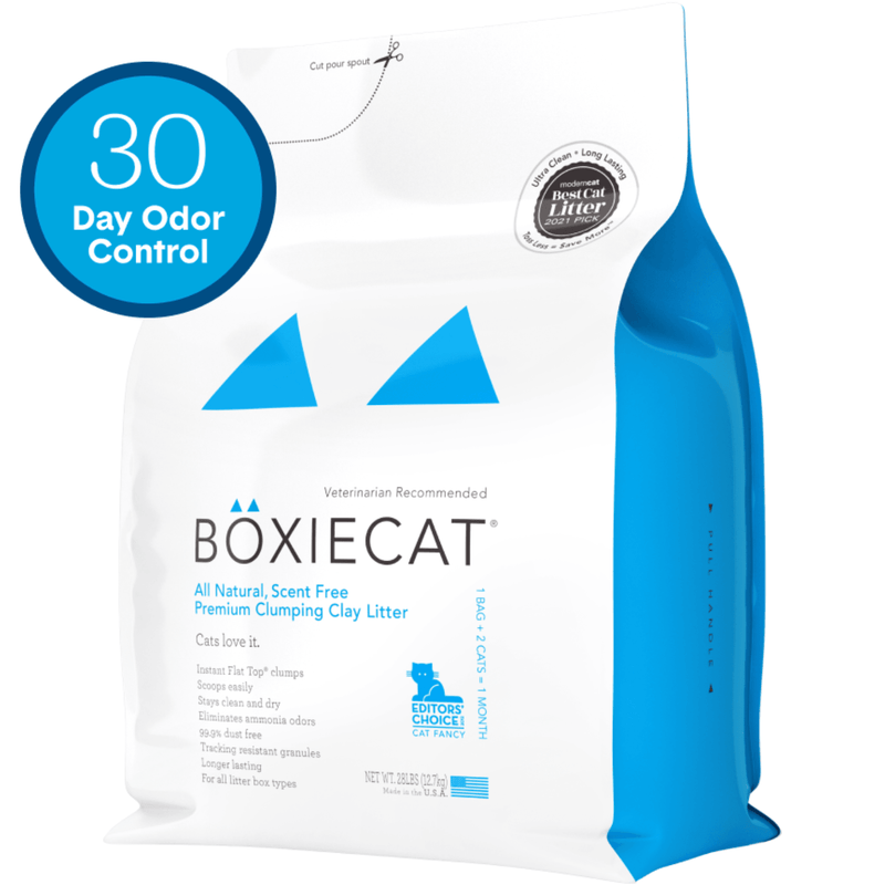 BOXIE CAT - All Natural, Scent Free Premium Clumping Clay Litter - J & J Pet Club - BOXIE