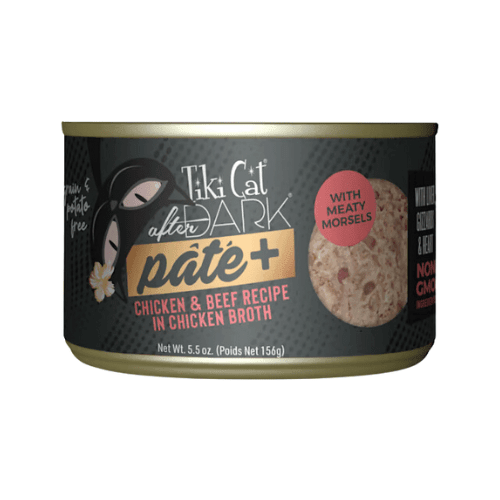 Canned Cat Food - AFTER DARK PATE+, Chicken & Beef Recipe - J & J Pet Club - Tiki Cat
