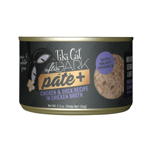Canned Cat Food - AFTER DARK PATE+, Chicken & Duck Recipe - J & J Pet Club - Tiki Cat