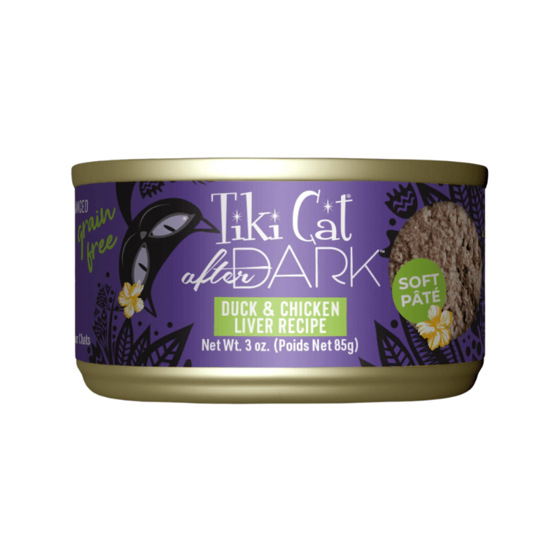 Canned Cat Food - AFTER DARK PATÉ - Duck & Chicken Liver Recipe - 3 oz - J & J Pet Club - Tiki Cat