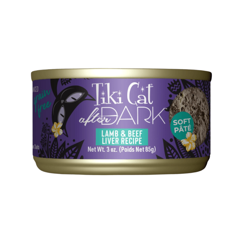 Canned Cat Food - AFTER DARK PATÉ - Lamb & Beef Liver Recipe - 3 oz - J & J Pet Club - Tiki Cat