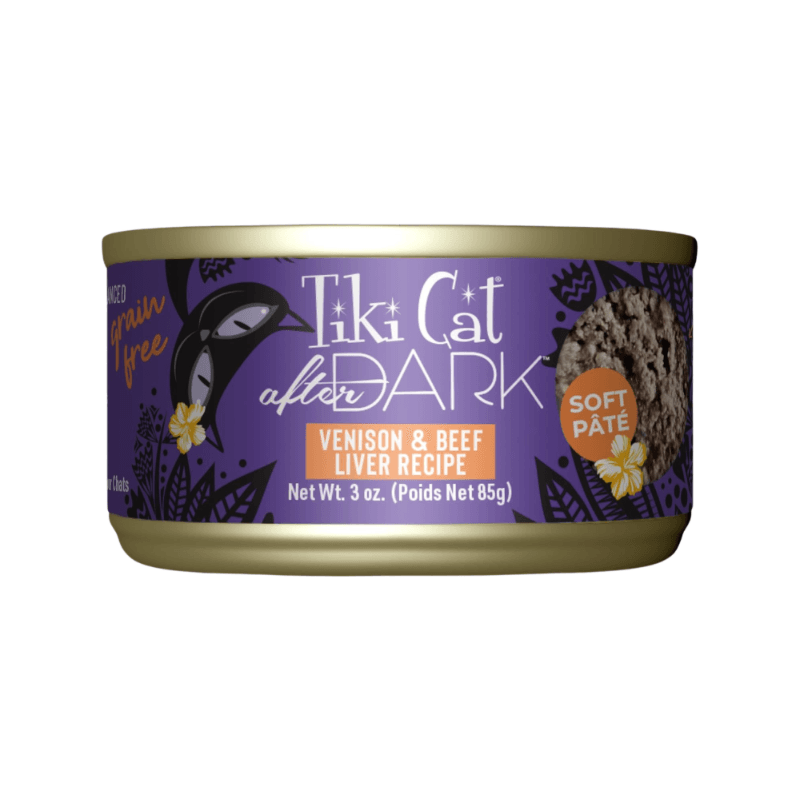 Canned Cat Food - AFTER DARK PATÉ - Venison & Beef Liver Recipe - 3 oz - J & J Pet Club - Tiki Cat