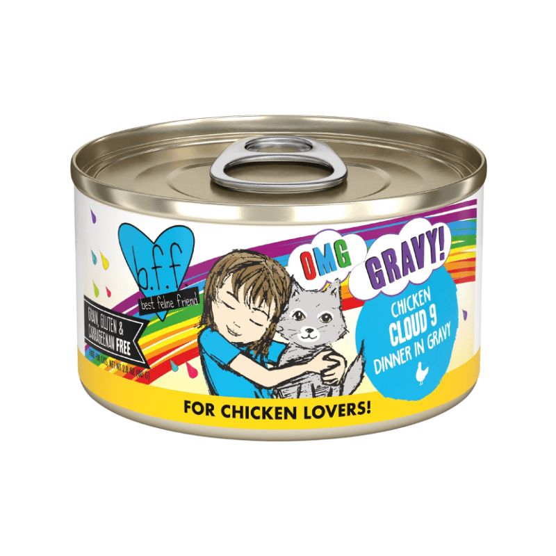 Canned Cat Food - BFF OMG - Cloud 9 - Chicken Dinner in Gravy - J & J Pet Club - Weruva