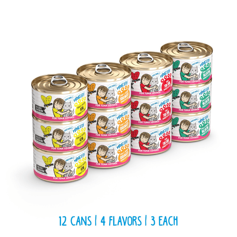 Canned Cat Food - BFF ORIGINALS Minced - Batch 'O Besties - Variety Pack - J & J Pet Club - Weruva