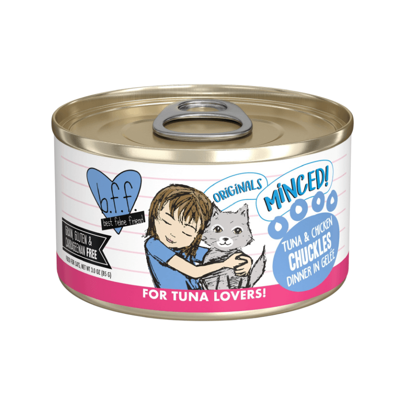 Canned Cat Food - BFF ORIGINALS Minced - Chuckles - Tuna & Chicken Dinner in Gelée - J & J Pet Club - Weruva