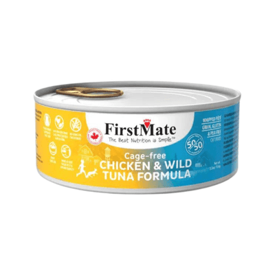 Canned Cat Food - Cage Free Chicken & Wild Tuna 50/50 - 5.5 oz - J & J Pet Club - FirstMate