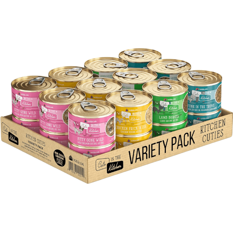 Canned Cat Food - Cats in the Kitchen - KITCHEN CUTIES - Variety Pack - J & J Pet Club - Weruva