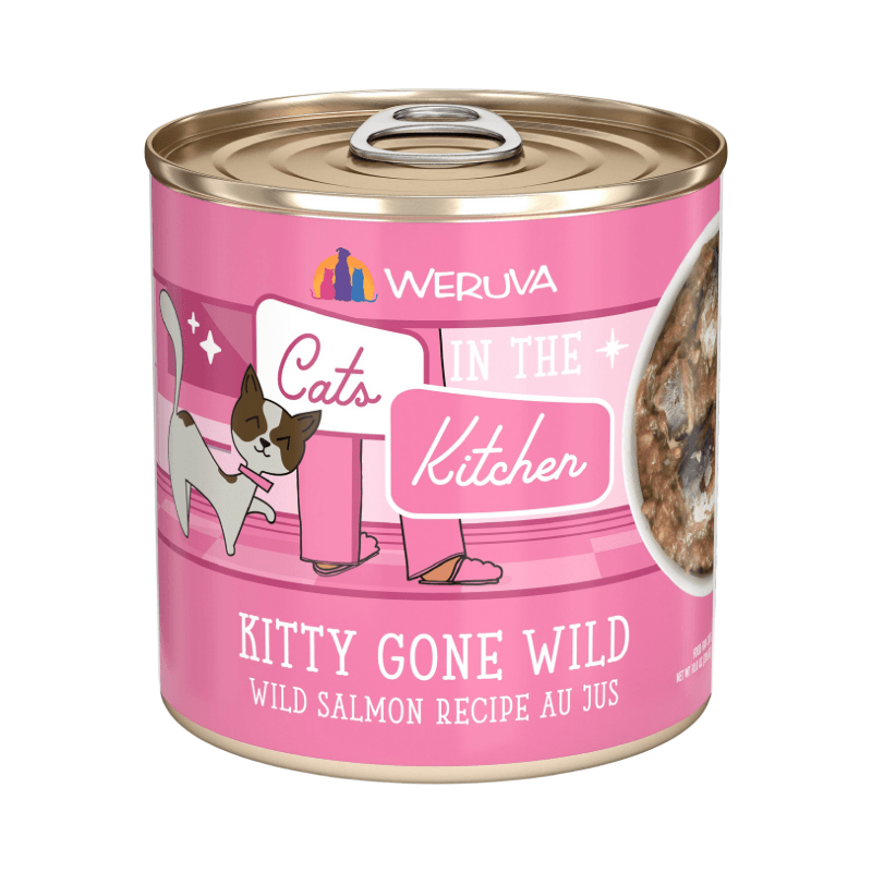 Canned Cat Food - Cats in the Kitchen - Kitty Gone Wild - Wild Salmon Recipe Au Jus - J & J Pet Club - Weruva