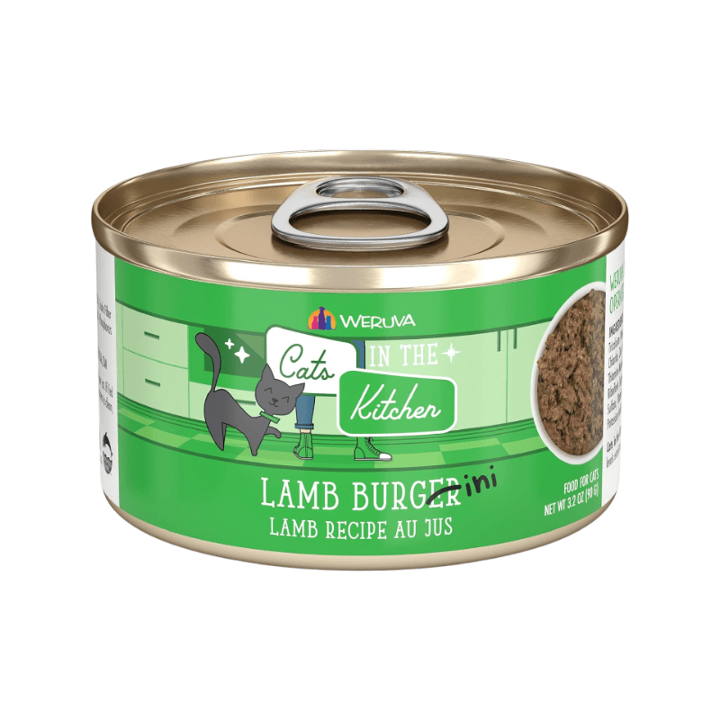 Canned Cat Food - Cats in the Kitchen, Lamb Burger-ini, Lamb Recipe Au Jus - J & J Pet Club - Weruva