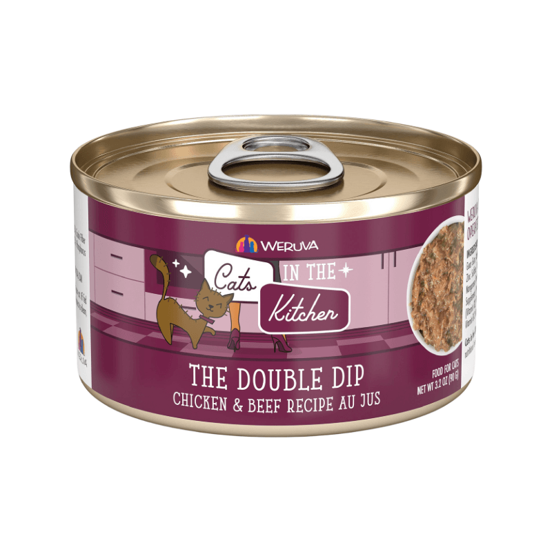 Canned Cat Food - Cats in the Kitchen - The Double Dip - Chicken and Beef Recipe Au Jus - J & J Pet Club - Weruva