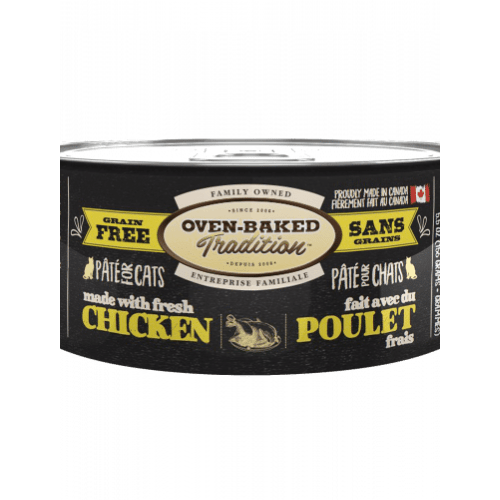 Canned Cat Food - Chicken Pate - Adult Cats - 5.5 oz - J & J Pet Club - Oven-Baked Tradition
