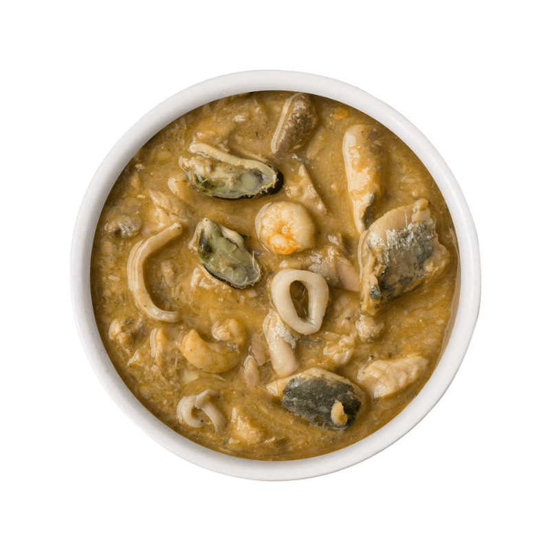 Canned Cat Food - CLASSIC - Marbella Paella - with Mackerel, Shrimp & Mussels in Gravy - J & J Pet Club - Weruva
