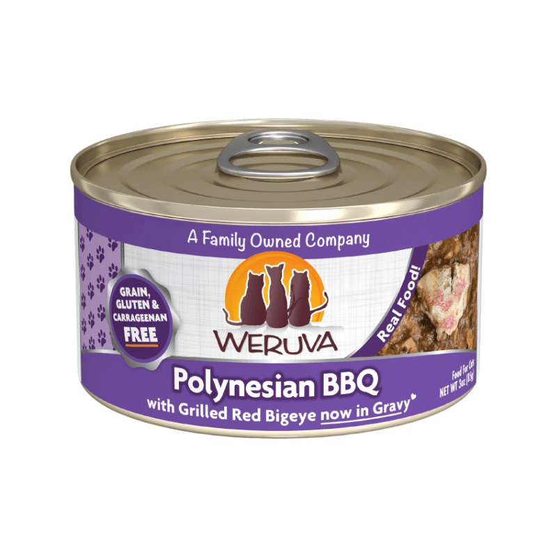 Canned Cat Food - CLASSIC - Polynesian BBQ - with Grilled Red Bigeye in Gravy - J & J Pet Club - Weruva