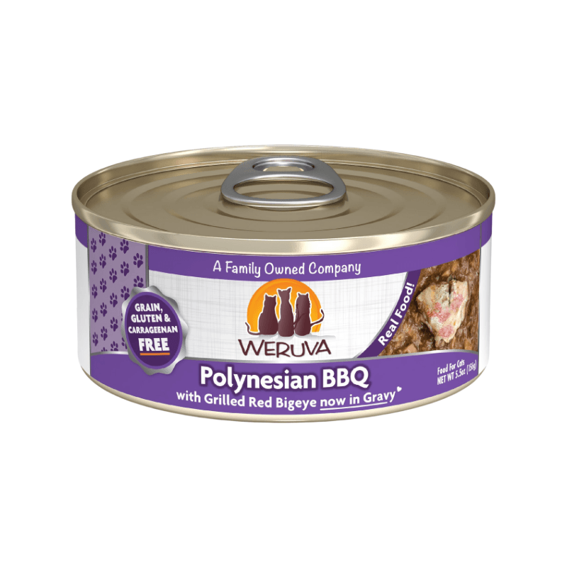 Canned Cat Food - CLASSIC - Polynesian BBQ - with Grilled Red Bigeye in Gravy - J & J Pet Club - Weruva