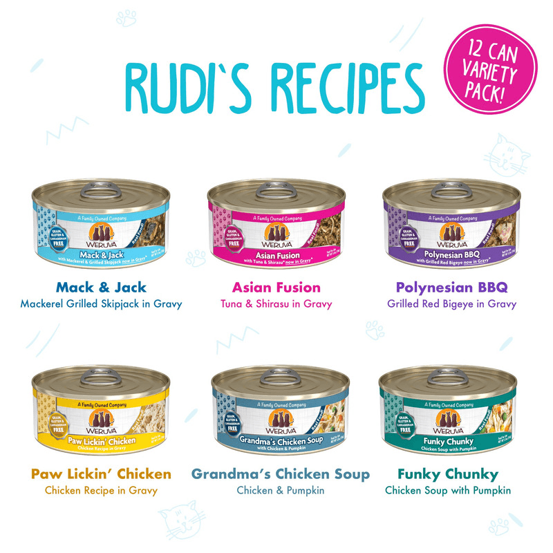 Canned Cat Food - CLASSIC - Rudi's Recipes - Variety Pack - J & J Pet Club - Weruva