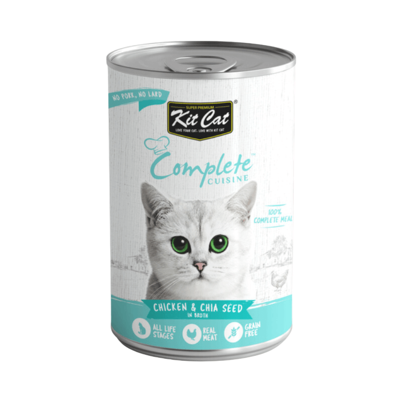 Canned Cat Food - Complete CUISINE - Chicken & Chia Seed In Broth - 150 g - J & J Pet Club - Kit Cat