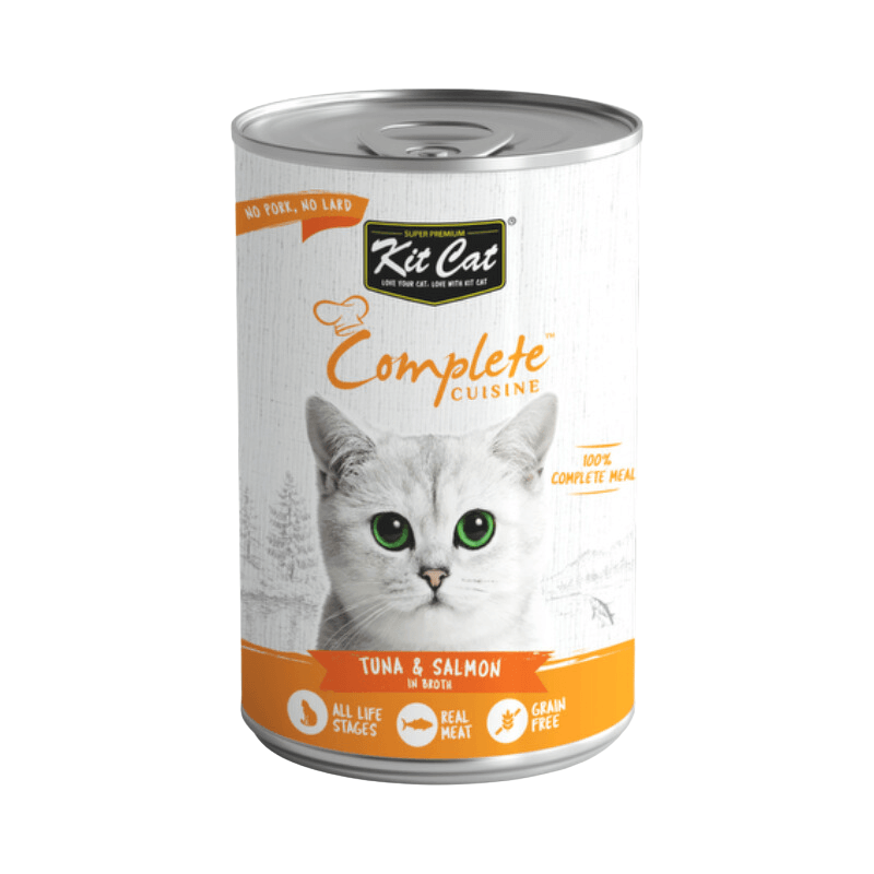 Canned Cat Food - Complete CUISINE - Tuna & Salmon In Broth - 150 g - J & J Pet Club - Kit Cat