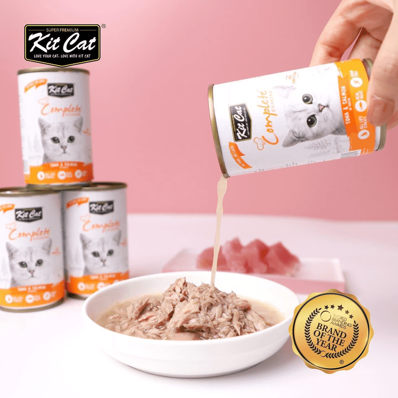 Canned Cat Food - Complete CUISINE - Tuna & Salmon In Broth - 150 g - J & J Pet Club - Kit Cat