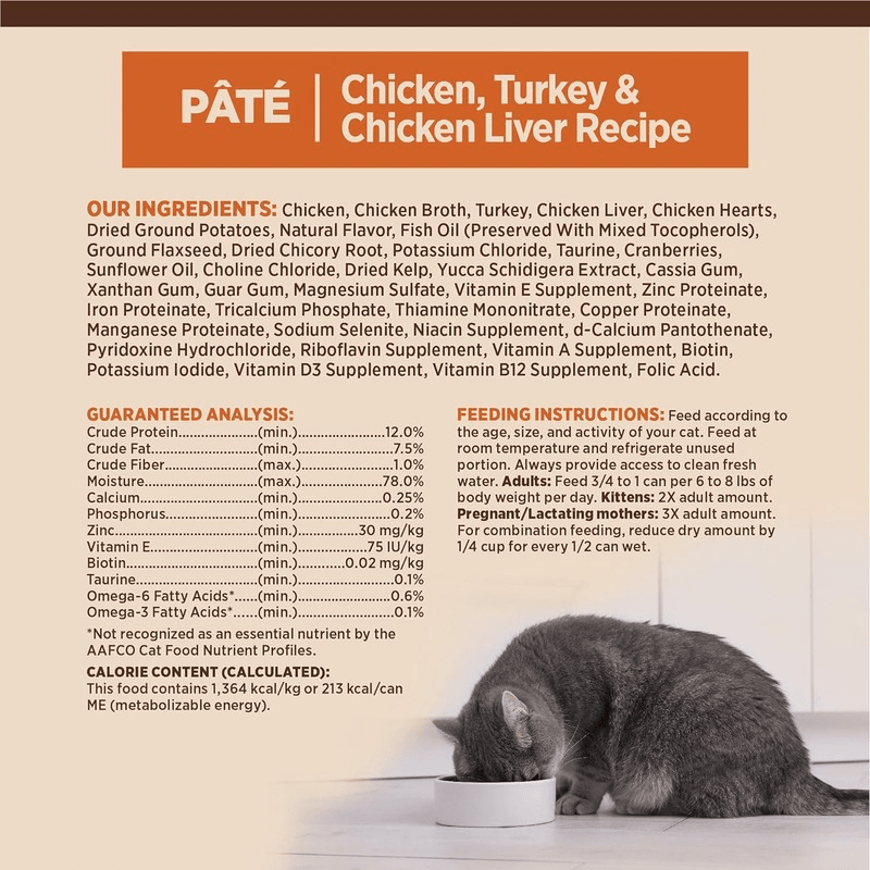 Canned Cat Food - CORE - Classic Pâté - ADULT Chicken, Turkey & Chicken Liver Recipe - 5.5 oz - J & J Pet Club - Wellness