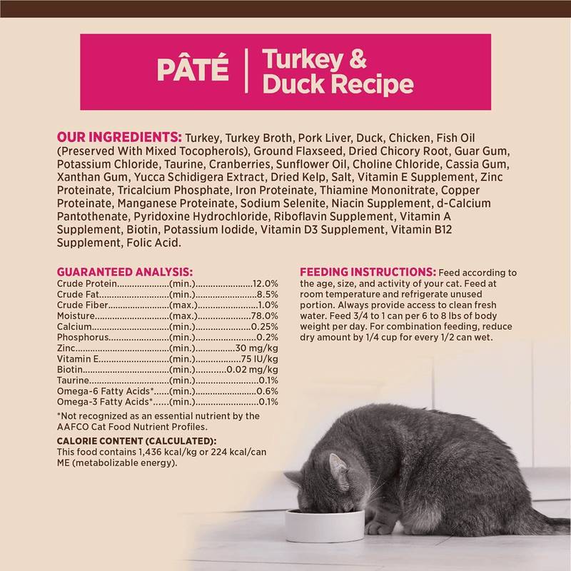 Canned Cat Food - CORE - Classic Pâté - Turkey & Duck Recipe - 5.5 oz - J & J Pet Club - Wellness