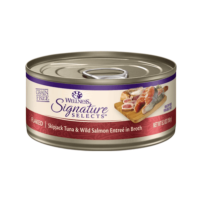 Canned Cat Food - CORE Signature Selects - Flaked Skipjack Tuna & Wild Salmon Entreé in Broth - J & J Pet Club - Wellness