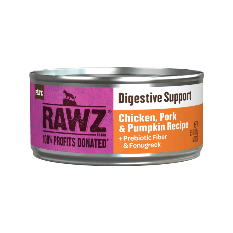 Canned Cat Food - Digestive Support - Chicken, Pork & Pumpkin Recipe Pâté - 5.5 oz - J & J Pet Club - Rawz