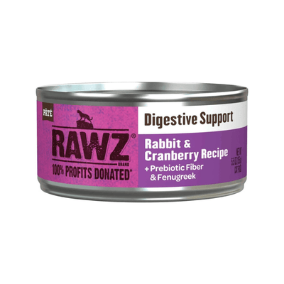 Canned Cat Food - Digestive Support - Rabbit & Cranberry Recipe Pâté - 5.5 oz - J & J Pet Club - Rawz
