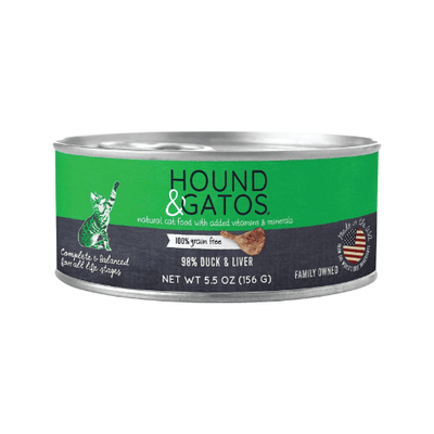 Canned Cat Food - Duck & Liver Recipe - 5.5 oz - J & J Pet Club - Hound & Gatos