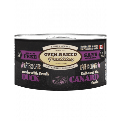 Canned Cat Food - Duck Pate - Adult Cats - 5.5 oz - J & J Pet Club - Oven-Baked Tradition