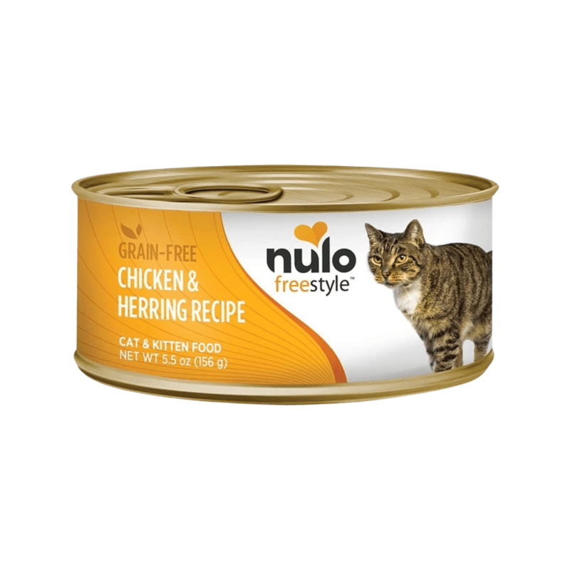 Canned Cat Food - FREESTYLE - Grain Free Chicken & Herring Recipe Paté - 5.5 oz - J & J Pet Club - Nulo