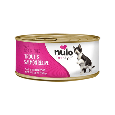 Canned Cat Food - FREESTYLE - Grain Free Trout & Salmon Recipe Paté - 5.5 oz - J & J Pet Club - Nulo