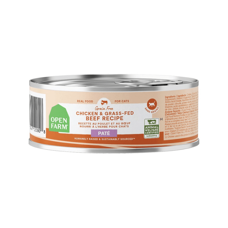 Canned Cat Food, Grain Free Chicken & Grass-Fed Beef Pâté - J & J Pet Club - Open Farm