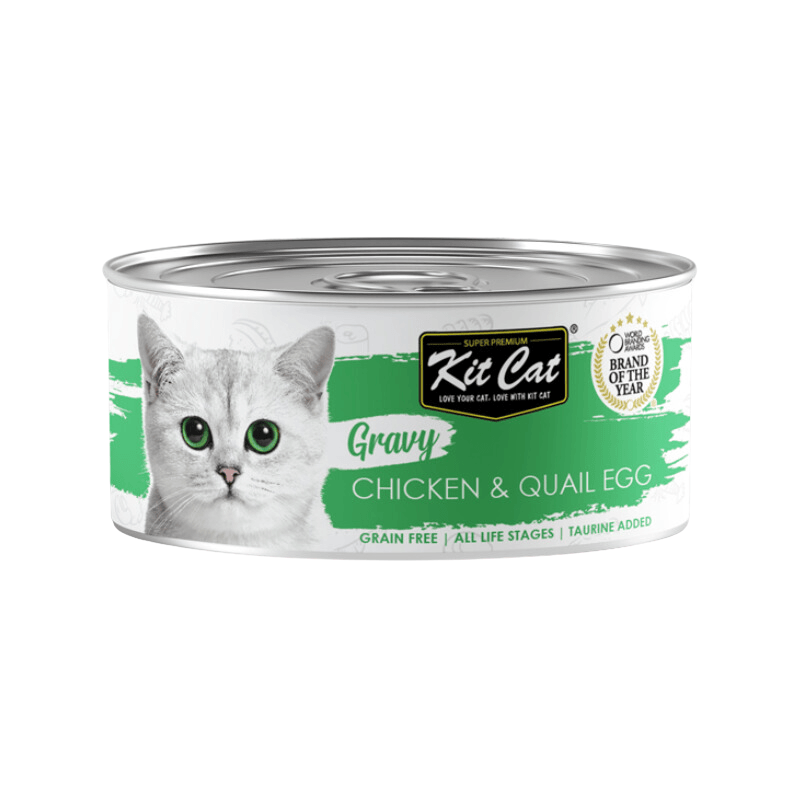Canned Cat Food - Gravy - Chicken & Quail Egg - 70 g - J & J Pet Club - Kit Cat