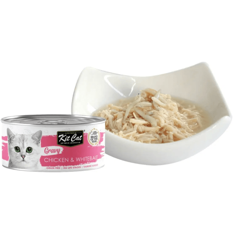 Canned Cat Food - Gravy - Chicken & Whitebait - 70 g - J & J Pet Club - Kit Cat
