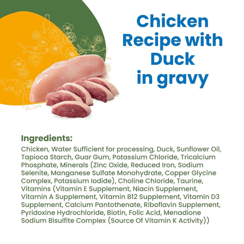 Canned Cat Food - HQS COMPLETE - Chicken Recipe with Duck in Gravy - Adult - 2.47 oz - J & J Pet Club - Almo Nature