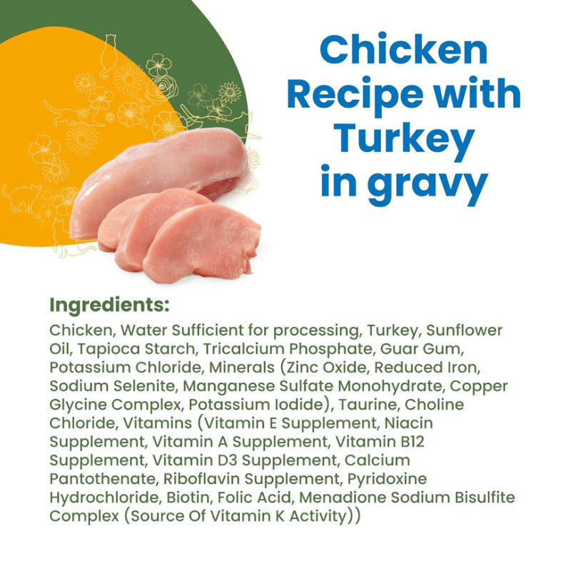 Canned Cat Food - HQS COMPLETE - Chicken Recipe with Turkey in Gravy - Adult - 2.47 oz - J & J Pet Club - Almo Nature
