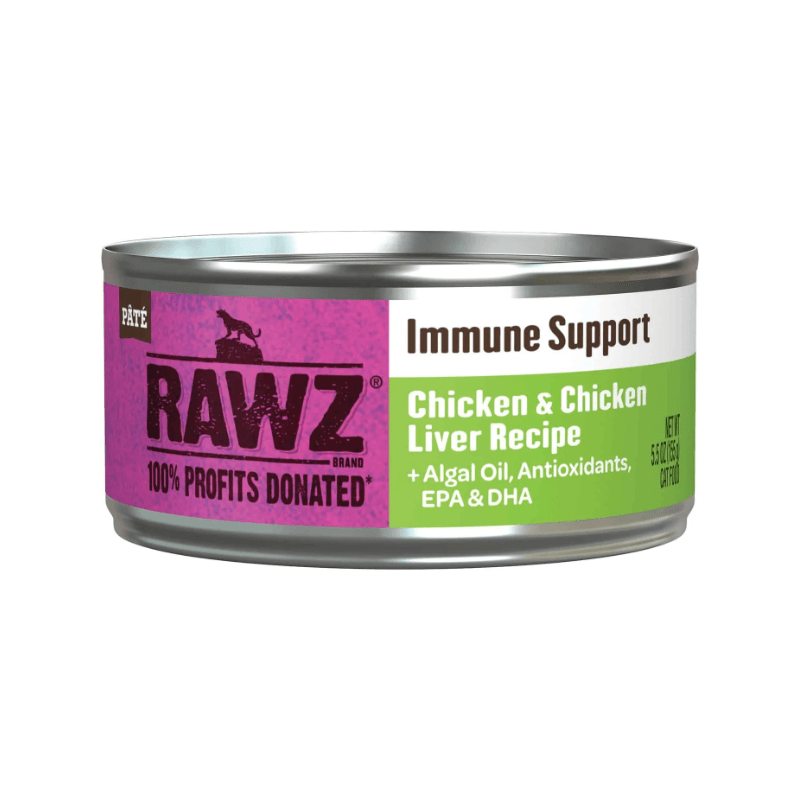 Canned Cat Food - Immune Support - Chicken & Chicken Liver Recipe Pâté - 5.5 oz - J & J Pet Club - Rawz