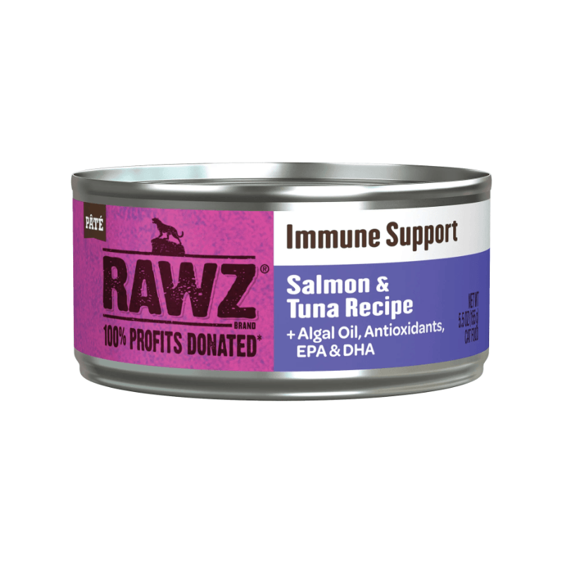 Canned Cat Food - Immune Support - Salmon & Tuna Recipe Pâté - 5.5 oz - J & J Pet Club - Rawz
