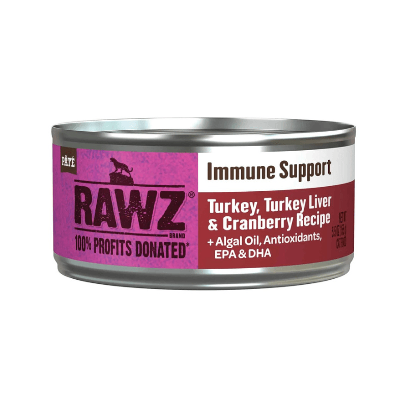 Canned Cat Food - Immune Support - Turkey, Turkey Liver & Cranberry Recipe Pâté - 5.5 oz - J & J Pet Club - Rawz