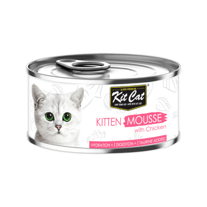 Canned Cat Food - Kitten MOUSSE - Chicken - 80 g - J & J Pet Club - Kit Cat