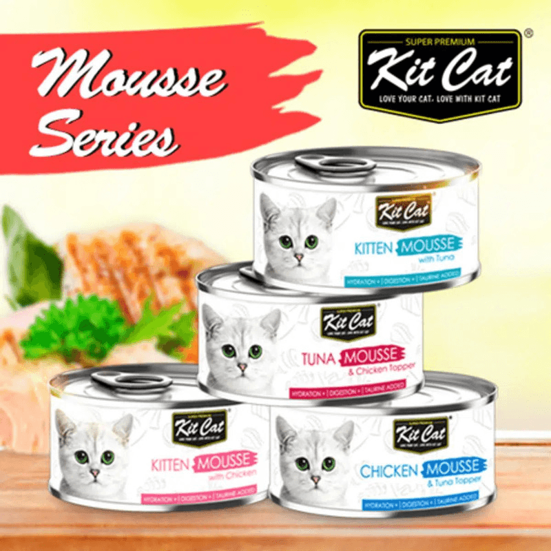 Canned Cat Food - Kitten MOUSSE - Chicken - 80 g - J & J Pet Club - Kit Cat