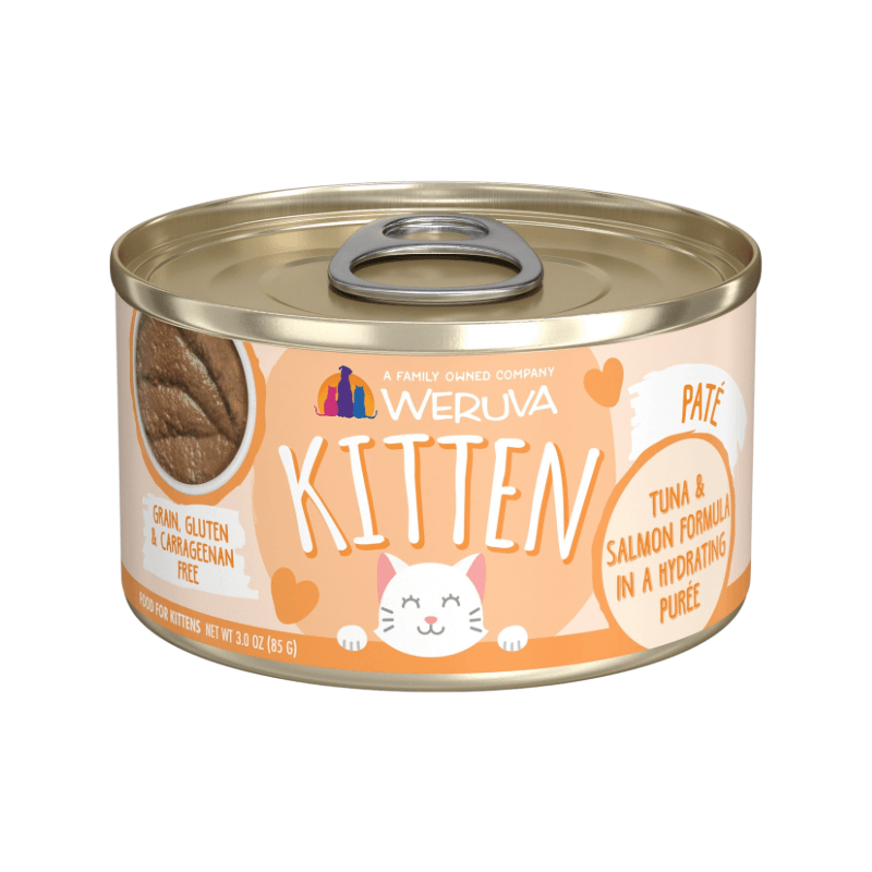 Canned Cat Food - KITTEN - Tuna & Salmon Formula in a Hydrating Purée - 3 oz - J & J Pet Club - Weruva