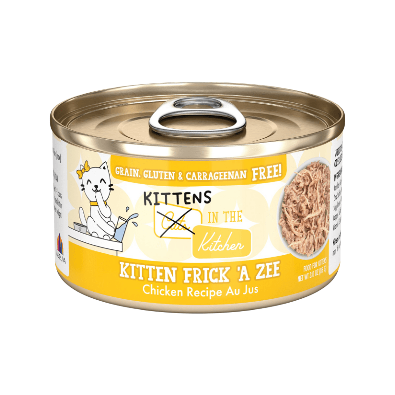 Canned Cat Food - KITTENS in the Kitchen - Kitten Frick 'A Zee - Chicken Recipe Au Jus - 3 oz - J & J Pet Club - Weruva