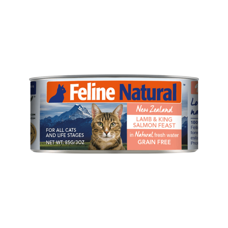 Canned Cat Food - Lamb & King Salmon Feast - J & J Pet Club - Feline Natural