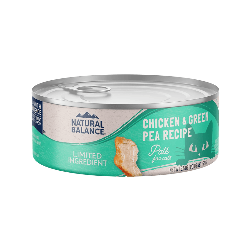 Canned Cat Food - Limited Ingredient - Chicken & Green Pea Recipe - 5.5 oz - J & J Pet Club - Natural Balance
