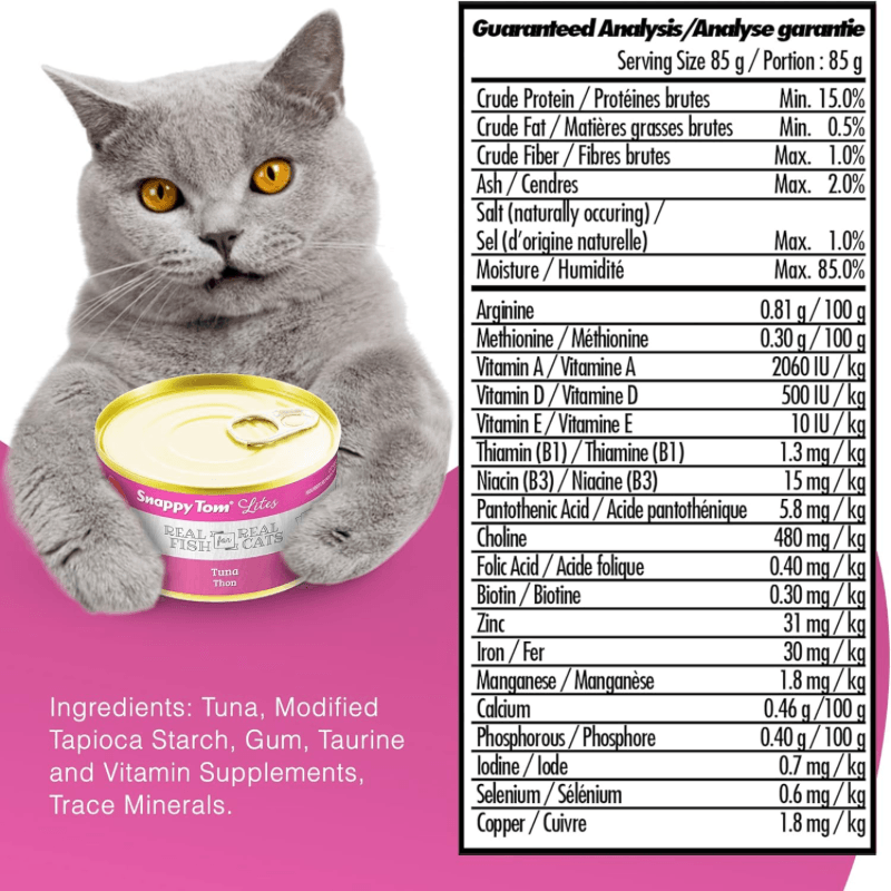 Canned Cat Food - Lites - Tuna - 85 g - J & J Pet Club - Snappy Tom